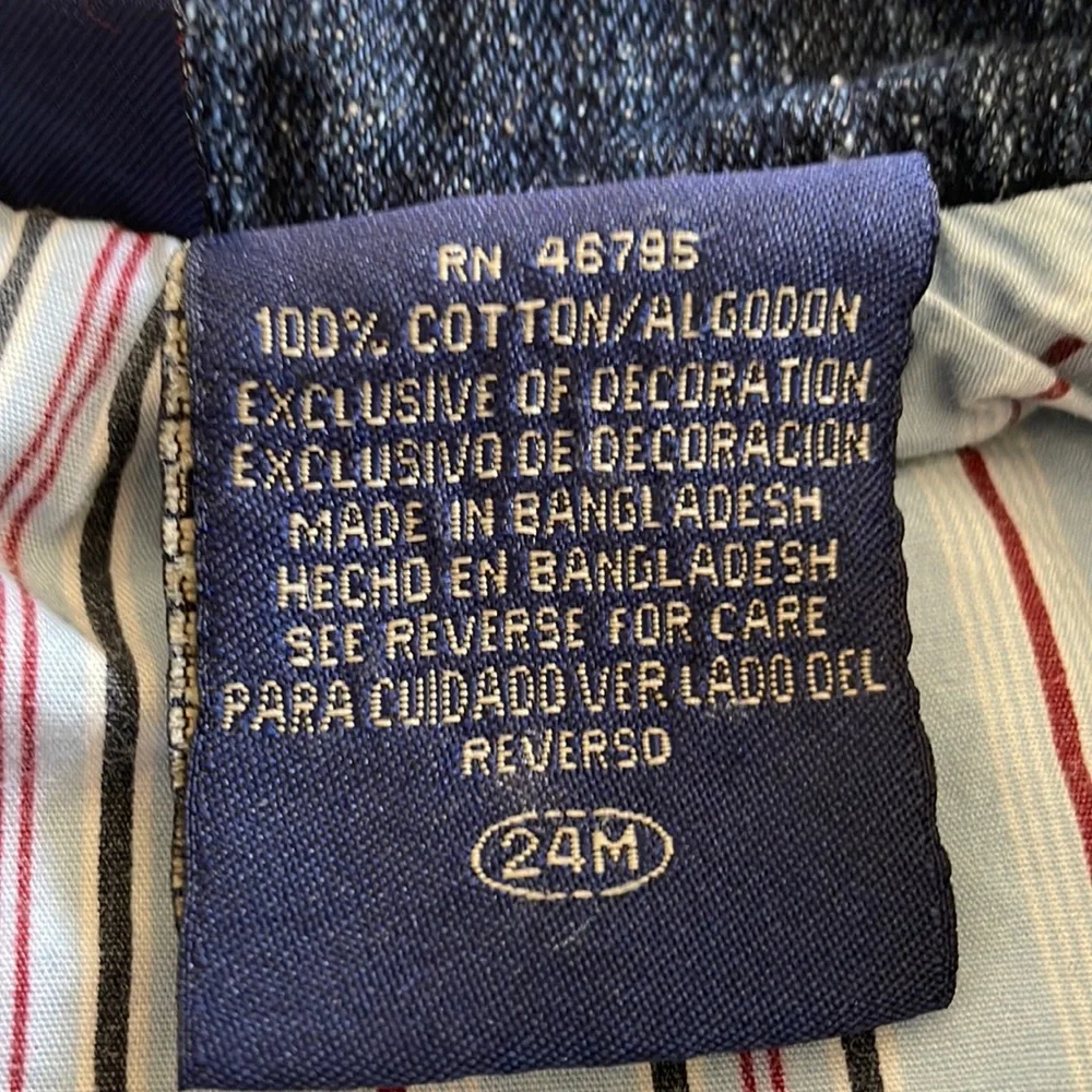 U.S. Polo button down denim jacket.  Size 24 months